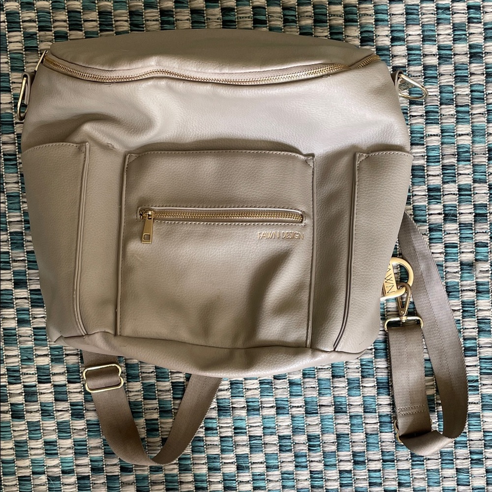 Fawn Design Beige Diaper Bag Backpack